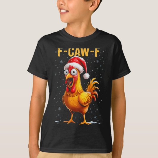 T-shirt F-caw-f Funny Chicken Humor Meme Christmas Men Wom (Devant)
