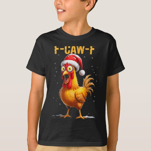 T-shirt F-caw-f Funny Chicken Humor Meme Christmas Men Wom (Devant)