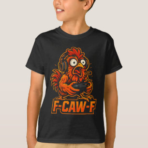 T-shirt F-caw-f Gamer - Poulet Rigolo Coq Gaming _3