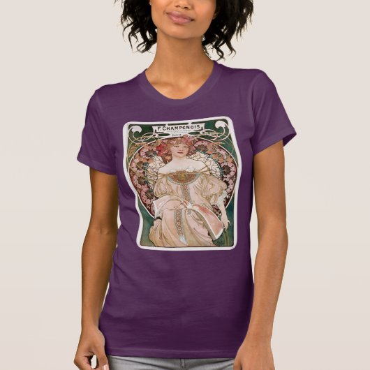 T-shirt F. Champenois Imprimeur-Editeur d'Alphonse Mucha (Devant)