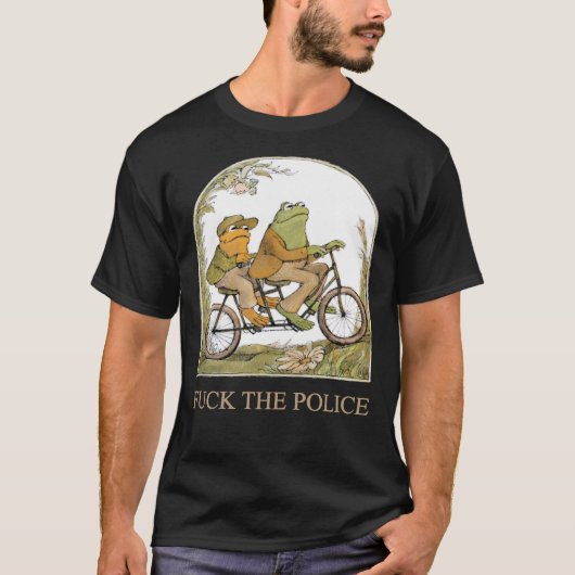 T-shirt F.Ck La Police Frog Et Crapaud Riding Trending Shi (Devant)