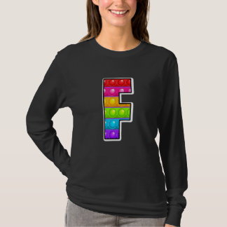 T-shirt F LETTRE MAJUSCULE COUPÉE F Alphabet Funny Poppin