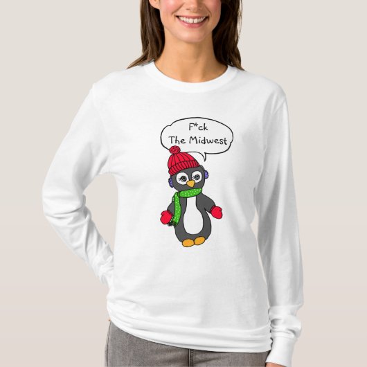 T-shirt F Midwest Funny Penguin maillot météo (Devant)
