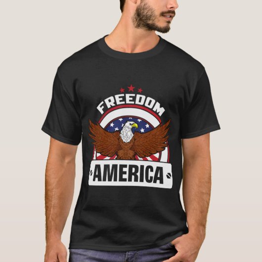 T-shirt F.reedom A.merica - Aigle d'Amérique (Devant)