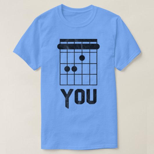 T-shirt F You Guitar Chord Chart Funny Guitarist Tee 724 (Design devant)