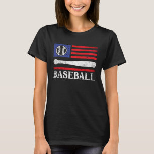 T-shirt Fa De Baseball Patriotique 4 juillet Frappe De Bas