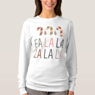 T-Shirt Fa La La Basic Long Manches De Noël