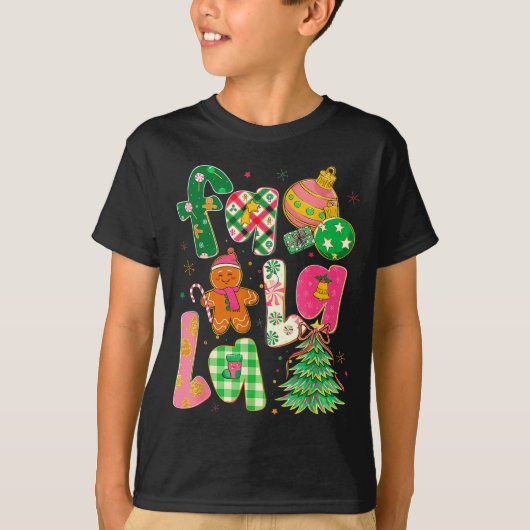 T-shirt Fa La La Coquette Christmas Gingerbread Tree (Devant)