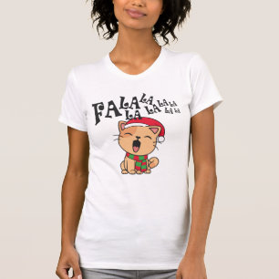 T-shirt Fa La La La La Christmas Chant de chat Chemise