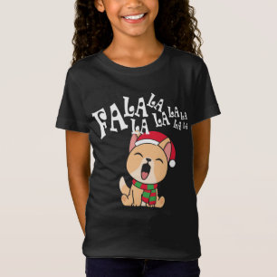 T-Shirt Fa La La La La Christmas Chien chantant Jersey Shi