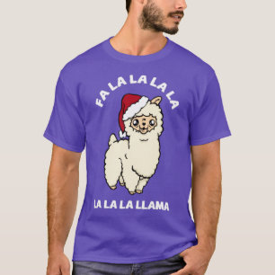 T-shirt FA LA LA LA LA LAMA Mignonne drôle Noël Llama de