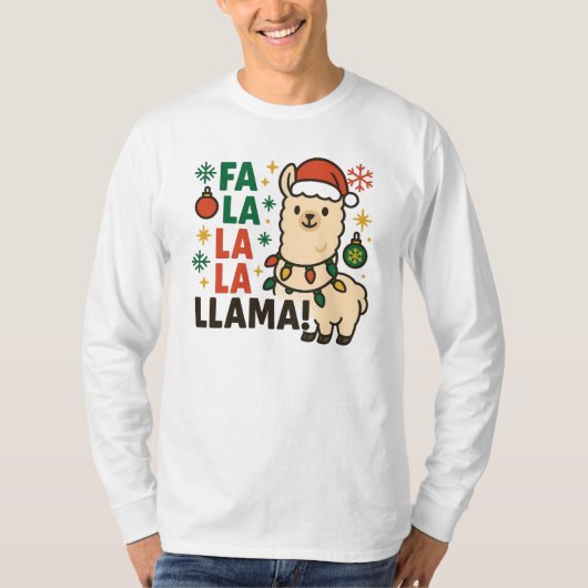 T-shirt Fa La La La Lama Funny Christmas Llama Men’s t (Devant)