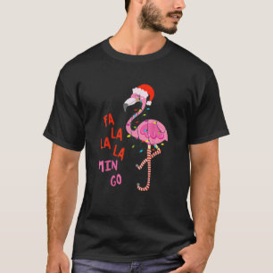 T-shirt Fa La La La Mingo Flamant rose Pour Noël Noël