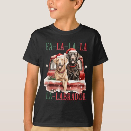 T-shirt Fa La La Labrador Funny Christmas (Devant)