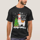 T-shirt Fa La La Llama Christmas Funny Xmas Pajamas Animal (Devant)