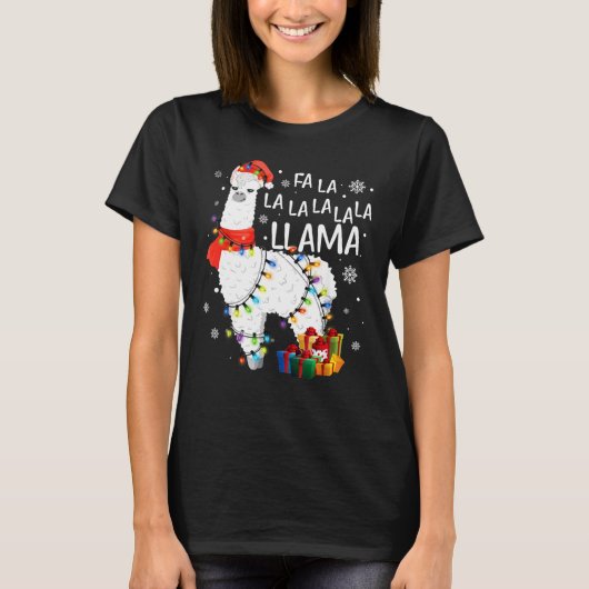 T-shirt Fa La La Llama Funny Noël de chemise Noël (Devant)