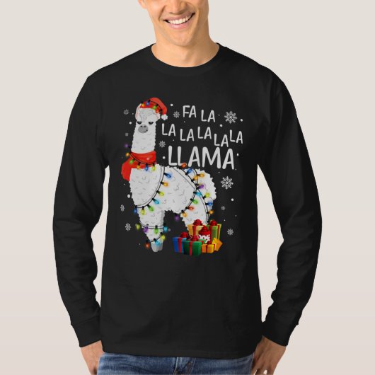T-shirt Fa La La Llama Noël drôle (Devant)