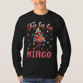 T-shirt Fa La La Mingo Flamingo Christmas Tree Lights Trop (Devant)