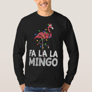 T-shirt Fa La La Mingo Flamingo Guirlande de Noël Tropical