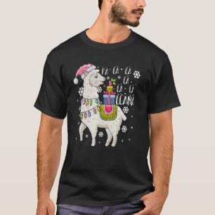 T-shirt Fa La Llama Funny Santa Llama Christmas For Fam
