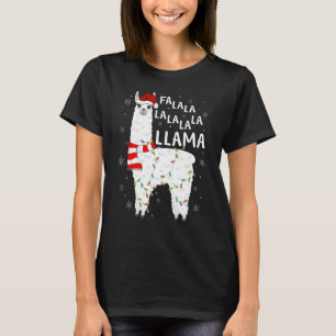 T-shirt Fa La Llama Lumières Noël Hat Llama Chris
