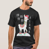 T-shirt Fa La Llama Père Noël Noël Noël (Devant)
