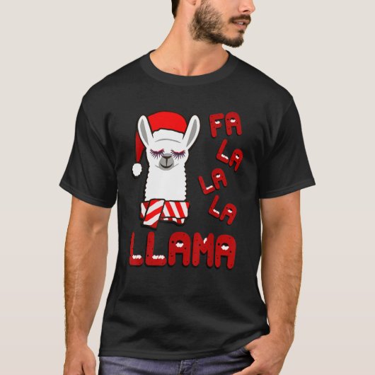 T-shirt Fa La Llama Shirt, Funny Llama Christmas Pajama (Devant)