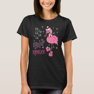 T-shirt Fa La Mingo Christmas Flamingo Santa Candy Cane