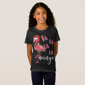 T-Shirt Fa La Mingo Cute Flamant rose Noël Fête Fête Fla (Devant entier)