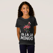 T-Shirt Fa La Mingo Flamant rose Christmas Tree Lights Tro (Devant entier)