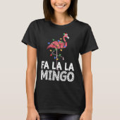 T-shirt Fa La Mingo Flamant rose Christmas Tree Lights Tro (Devant)