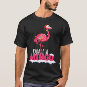 T-shirt Fa La Mingo Flamant rose Noël Joli Casquette rouge