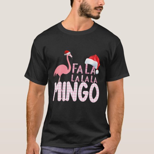 T-shirt Fa La Mingo Flamingo For Christmas (Devant)