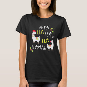 T-shirt Fa Lla Lla Llama Chante un Joyeux Noël