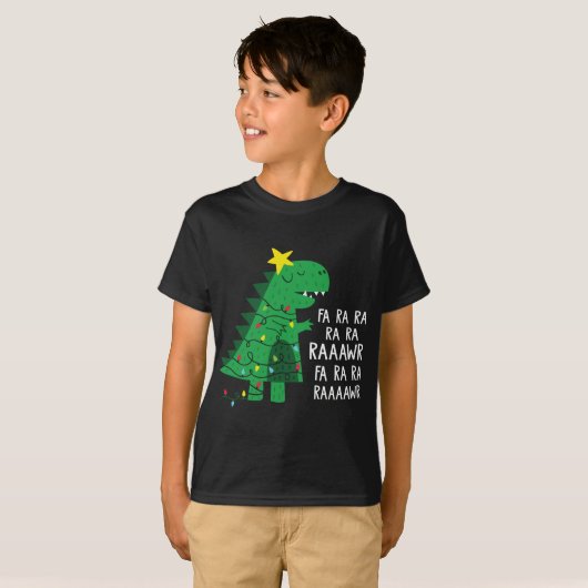 T-shirt Fa Ra Rawer Tree Rex Funny Joyeux Noël Dino (Devant entier)
