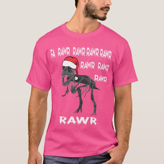 T-shirt Fa Rawr Rawr Rawr Funny T-Rex Dinosaur Noël laid (Devant)