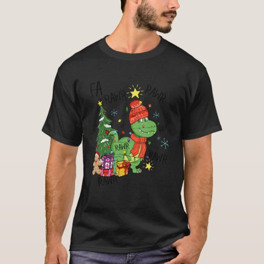 T-shirt Fa Rawr Rawr rex Christmas (Devant)