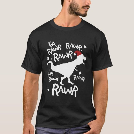 T-shirt Fa Rawr Rawr Trex Dinosaur Pour Noël (Devant)