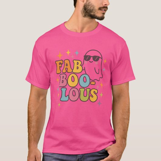 T-shirt Fab-BOO-lous Retro Halloween design de fantôme (Devant)