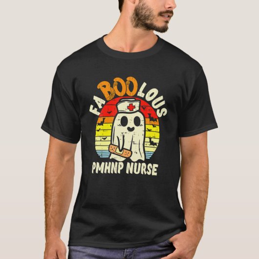 T-shirt Fabole Fantôme PMHNP Infirmière Halloween Psychiat (Devant)