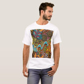 T-shirt Fabric africain : Patchwork d'animaux sauvages. (Devant entier)