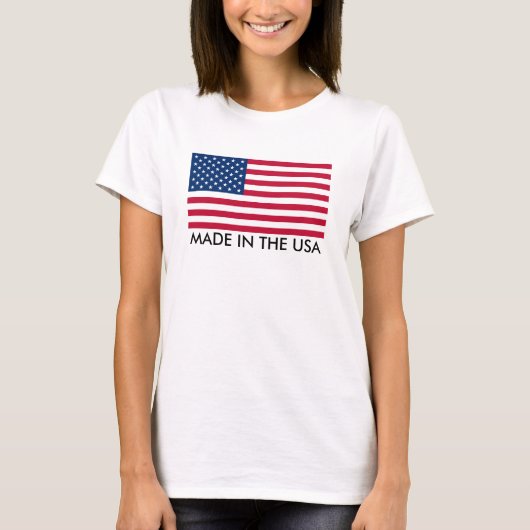 T-shirt Fabriqué aux États-Unis avec un drapeau (Devant)