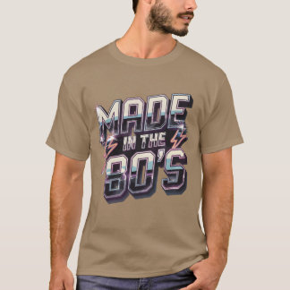 T-shirt Fabriqué dans les années 80 Vibe Rétro Néon Lightn