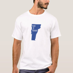 T-shirt Fabriqué Dans Vermont En Forme Bleu Vermont État