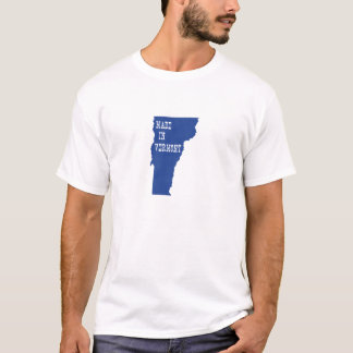 T-shirt Fabriqué Dans Vermont En Forme Bleu Vermont État d