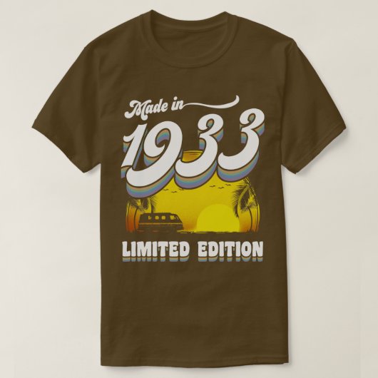 T-shirt Fabriqué en 1933 90e cadeau d'anniversaire 90 ans (Design devant)