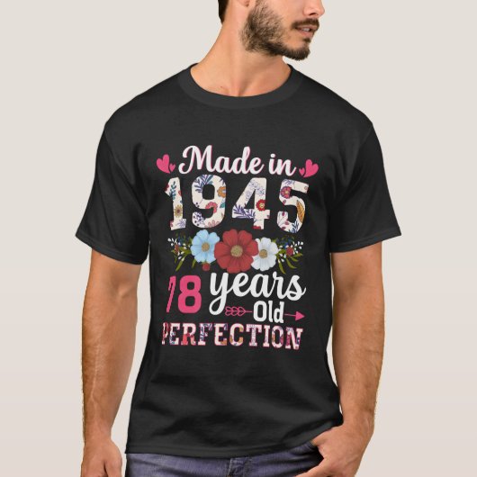 T-shirt Fabriqué En 1945 Floral 78 78E (Devant)