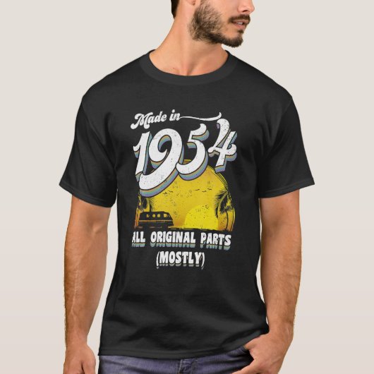 T-shirt Fabriqué En 1954 Toutes Les Pièces Originales 70e (Devant)