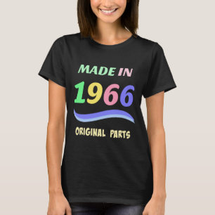T-shirt Fabriqué en 1966, le design de texte coloré