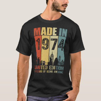 T-shirt Fabriqué En 1974 Édition Limitée 51 Ans